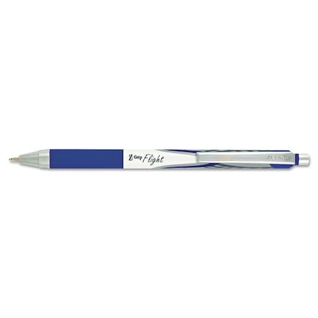 Zebra Pen Z-Grip Flight Ballpoint Pen, Retractable, Bold 1.2 mm, Blue Ink, Black/Blue/White Barrel, PK12 21920